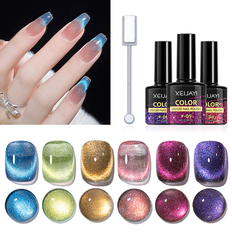 Sanding Stick Set - 6pcs Cat Eye Gel Nail Polish