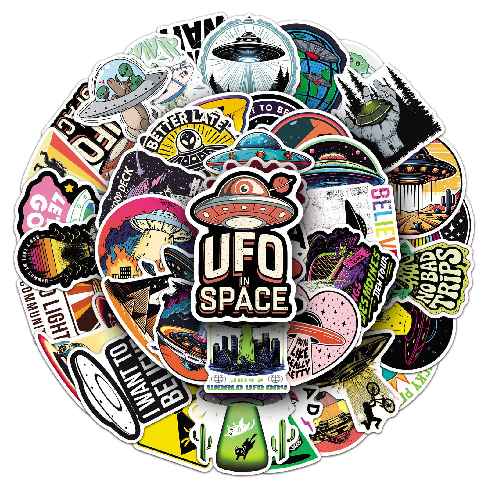 50PCS Cartoon UFO Graffiti Sti - Model Kit Ufo ulasan dan harga