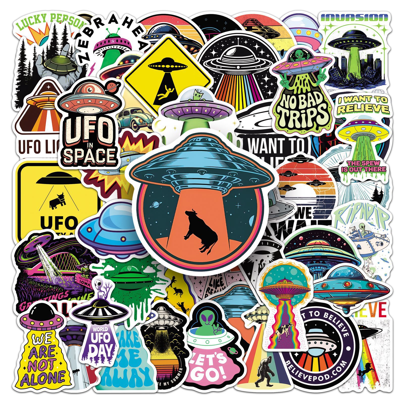 50PCS Cartoon UFO Graffiti Sti - Model Kit Ufo ulasan dan harga