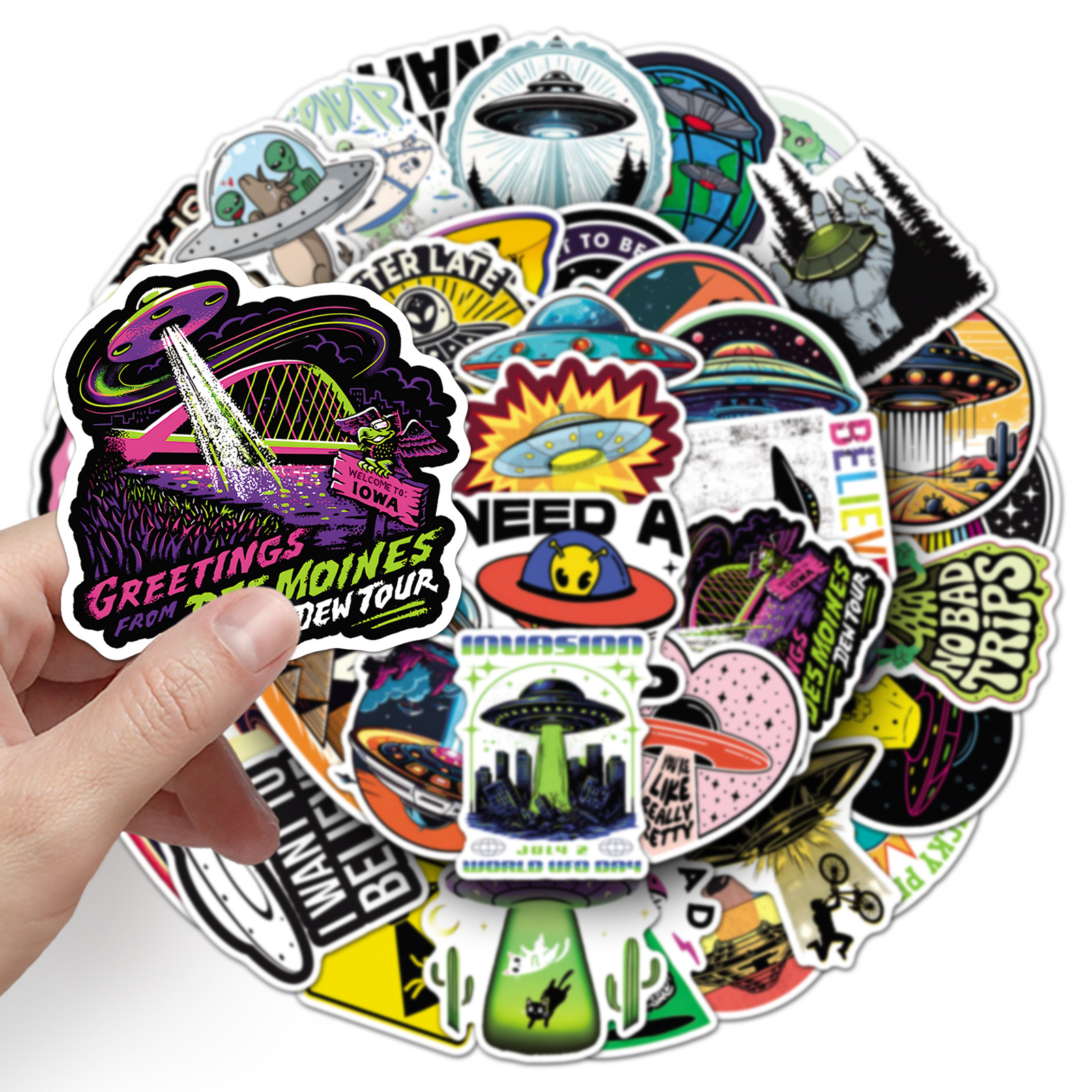50PCS Cartoon UFO Graffiti Sti - Model Kit Ufo ulasan dan harga