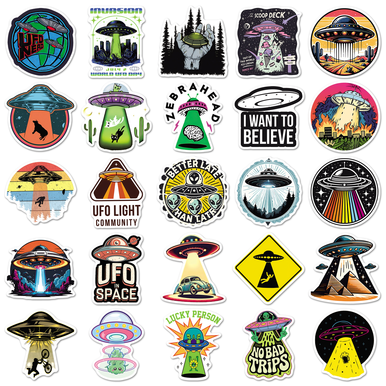 50PCS Cartoon UFO Graffiti Sti - Model Kit Ufo ulasan dan harga