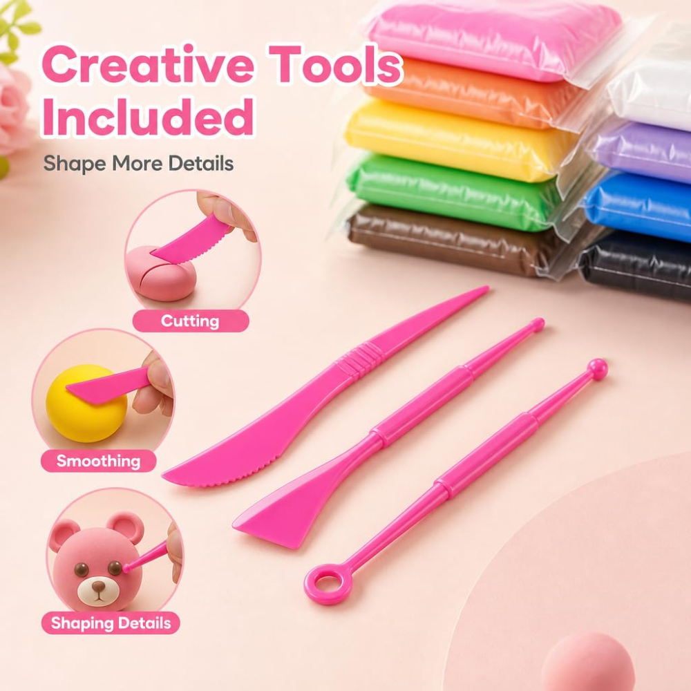 Air Dry Modeling Clay Kit Soft - Model Kit Tool ulasan dan harga