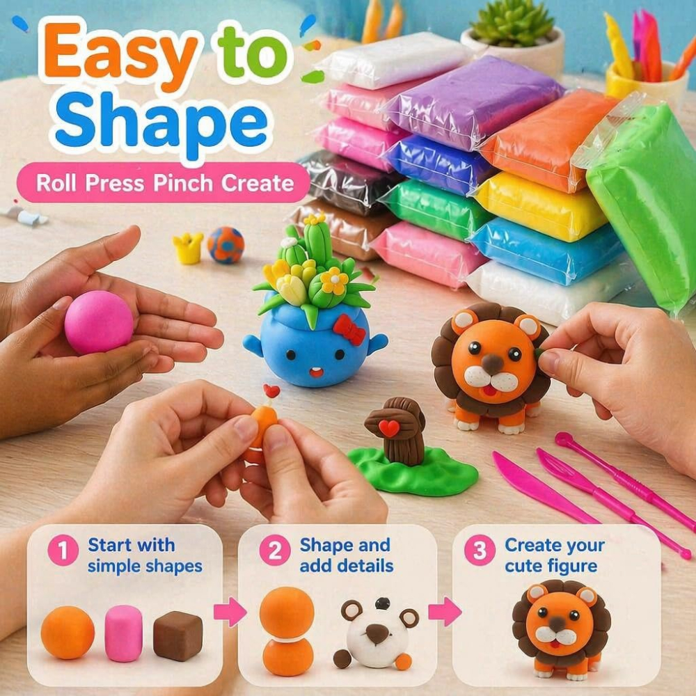 Air Dry Modeling Clay Kit Soft - Model Kit Tool ulasan dan harga