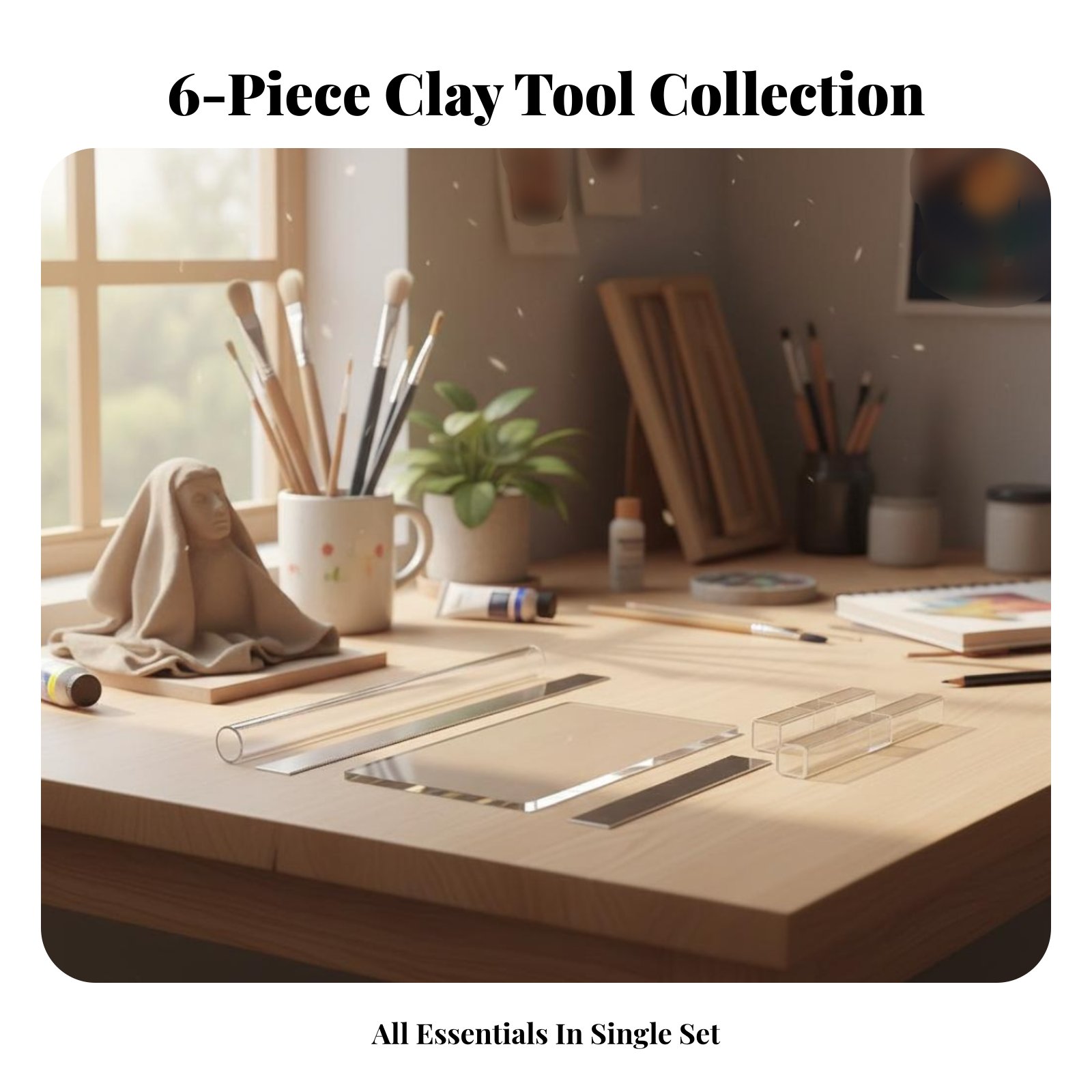 6 Pieces Acrylic Clay Cylinder - Model Kit Tool ulasan dan harga